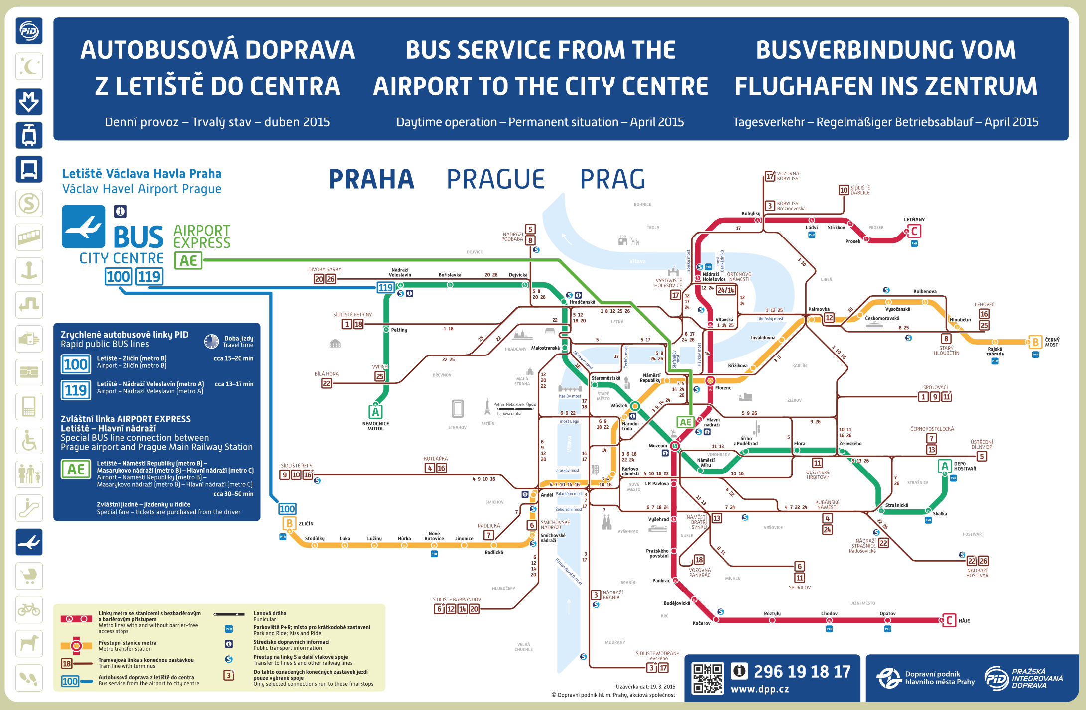 Map of bus service to the airport